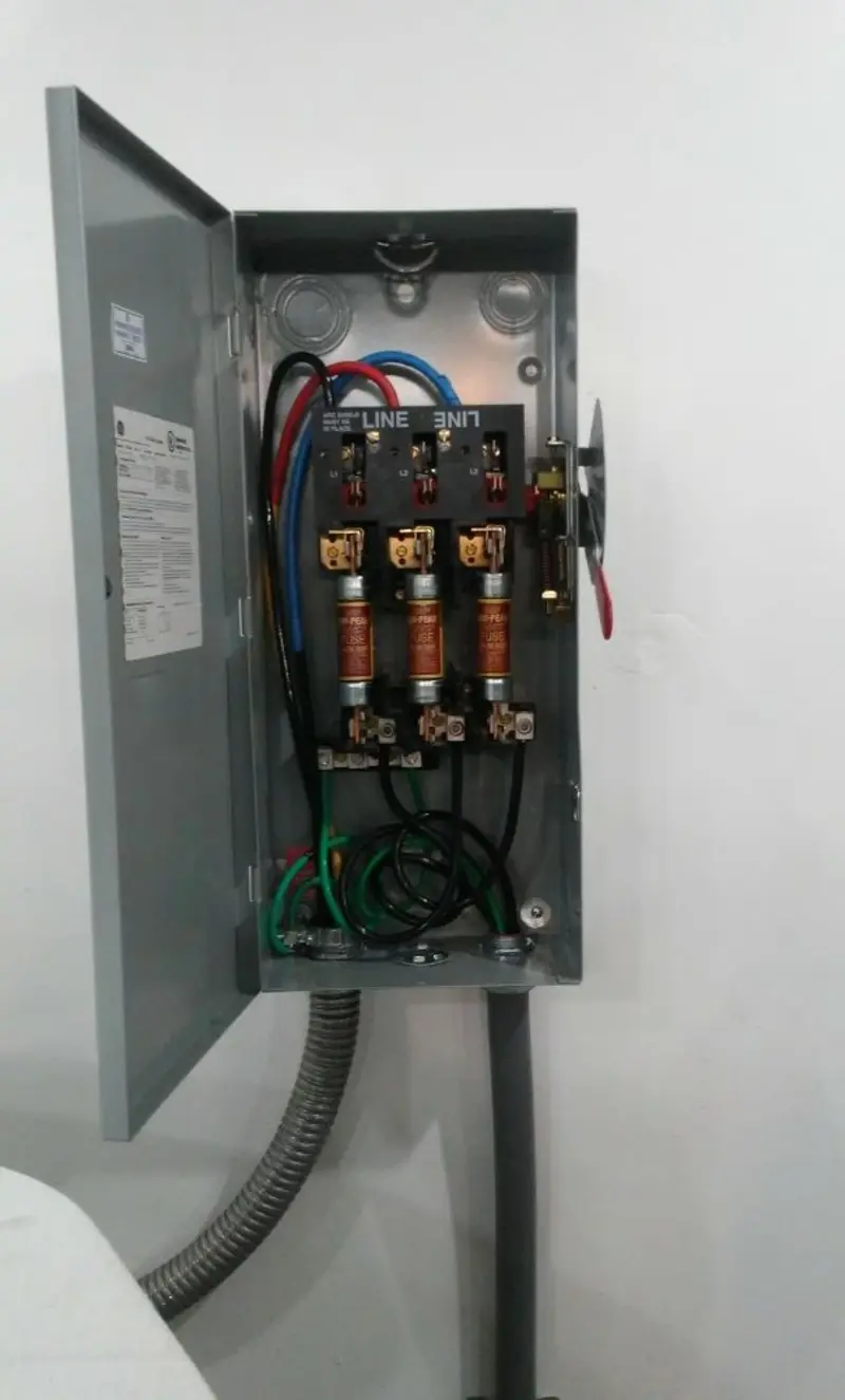 Three-phase disconnect switch installed for Electrical Wiring & Rewiring in Lakeville